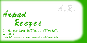 arpad reczei business card